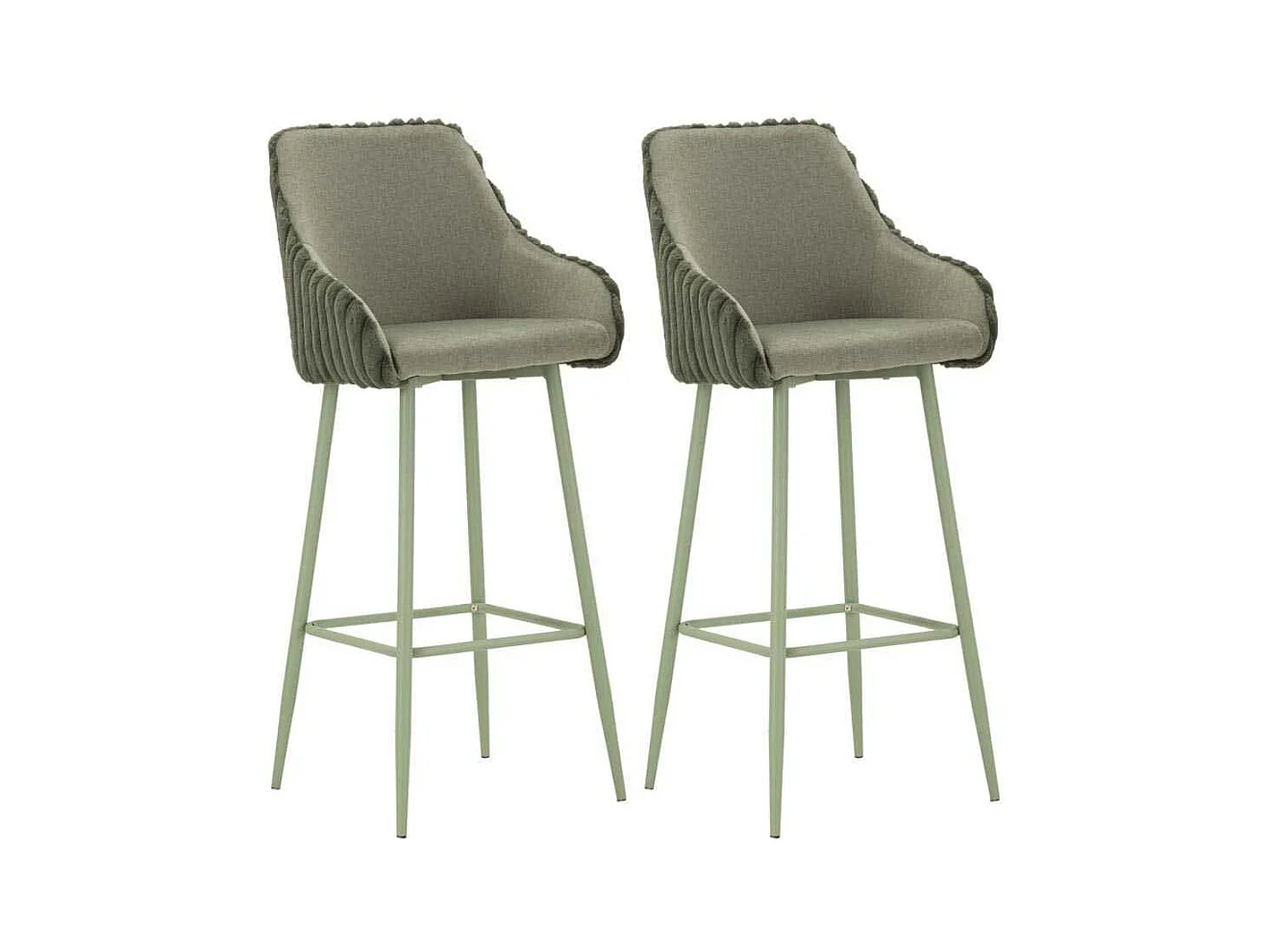 Fauteuil de bar en tissu et métal Alaska (Lot de 2)