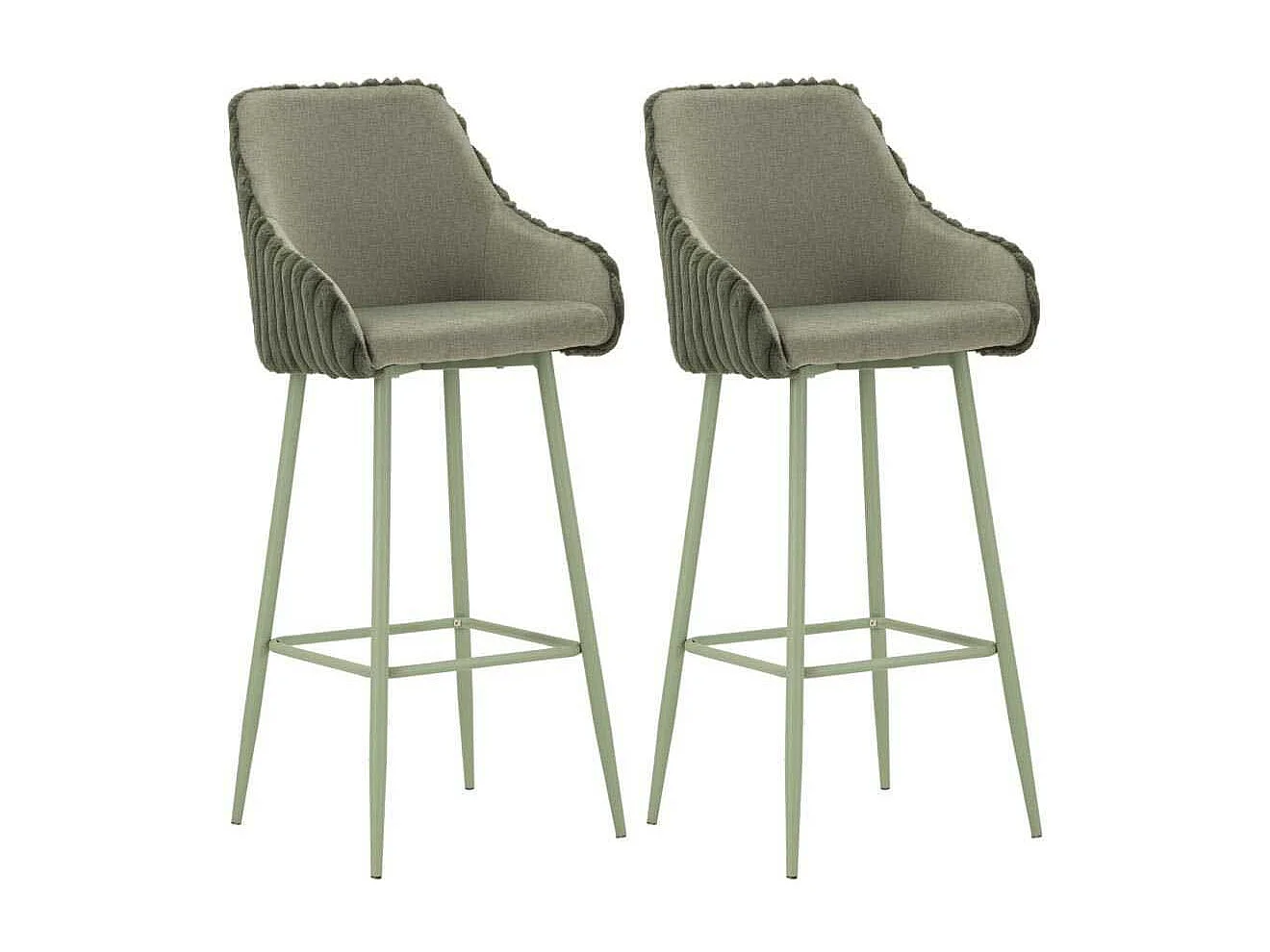 Fauteuil de bar en tissu et métal Alaska (Lot de 2)