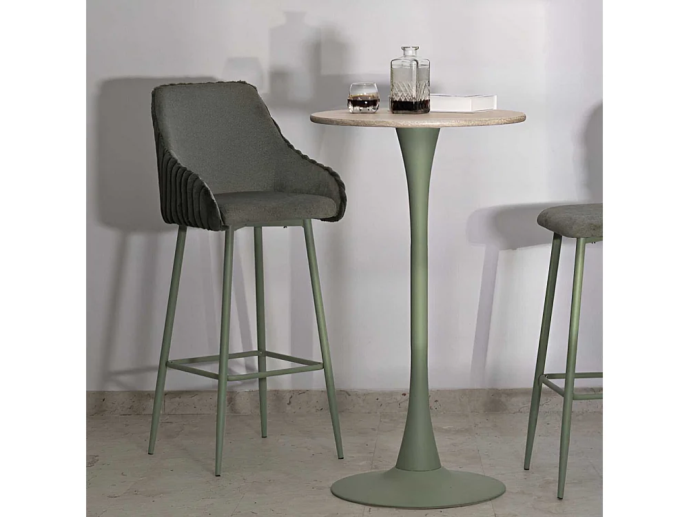 Fauteuil de bar en tissu et métal Alaska (Lot de 2)