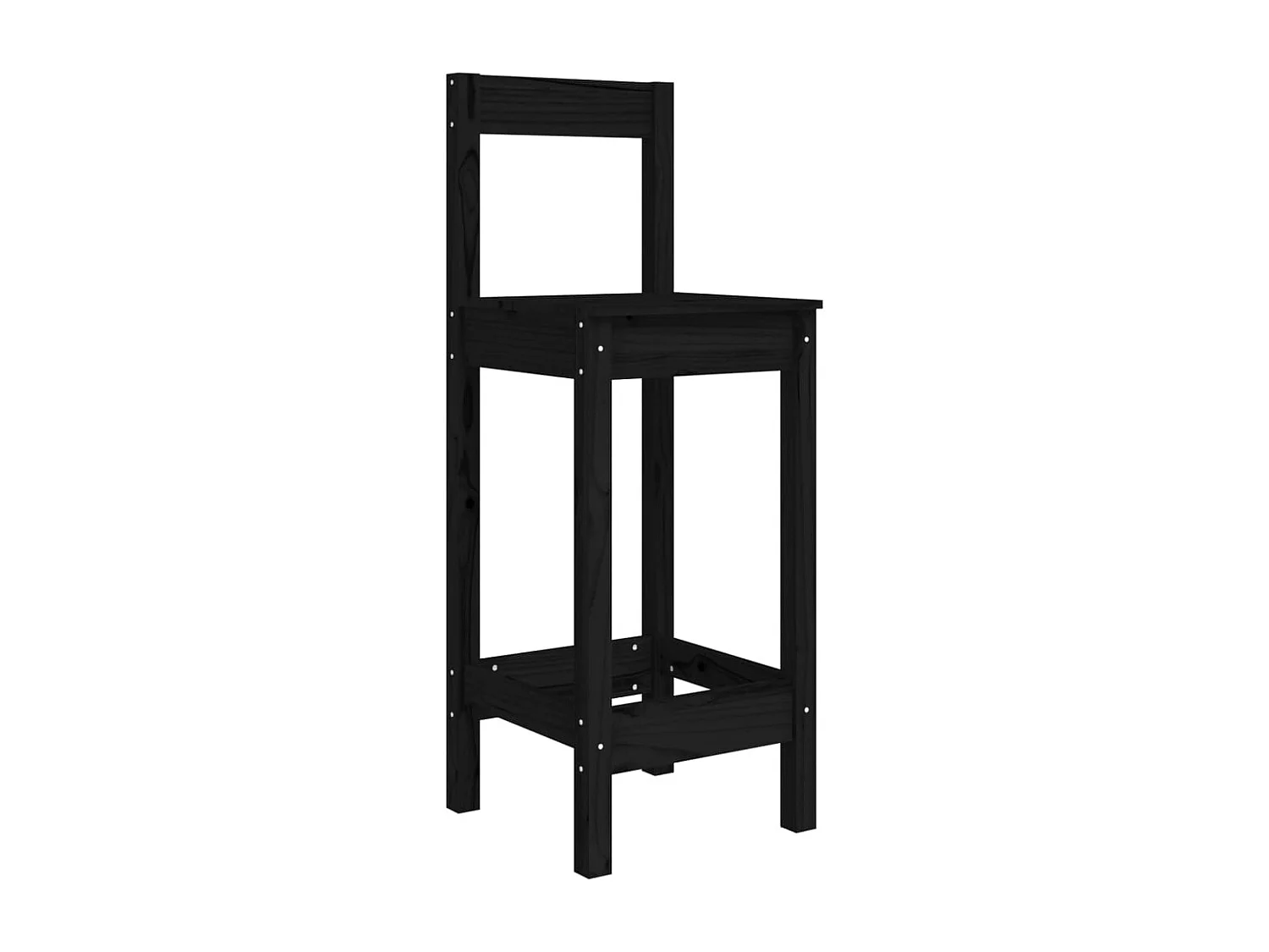 Taburetes altos 2 unidades madera maciza pino negro 40x41,5x112 cm