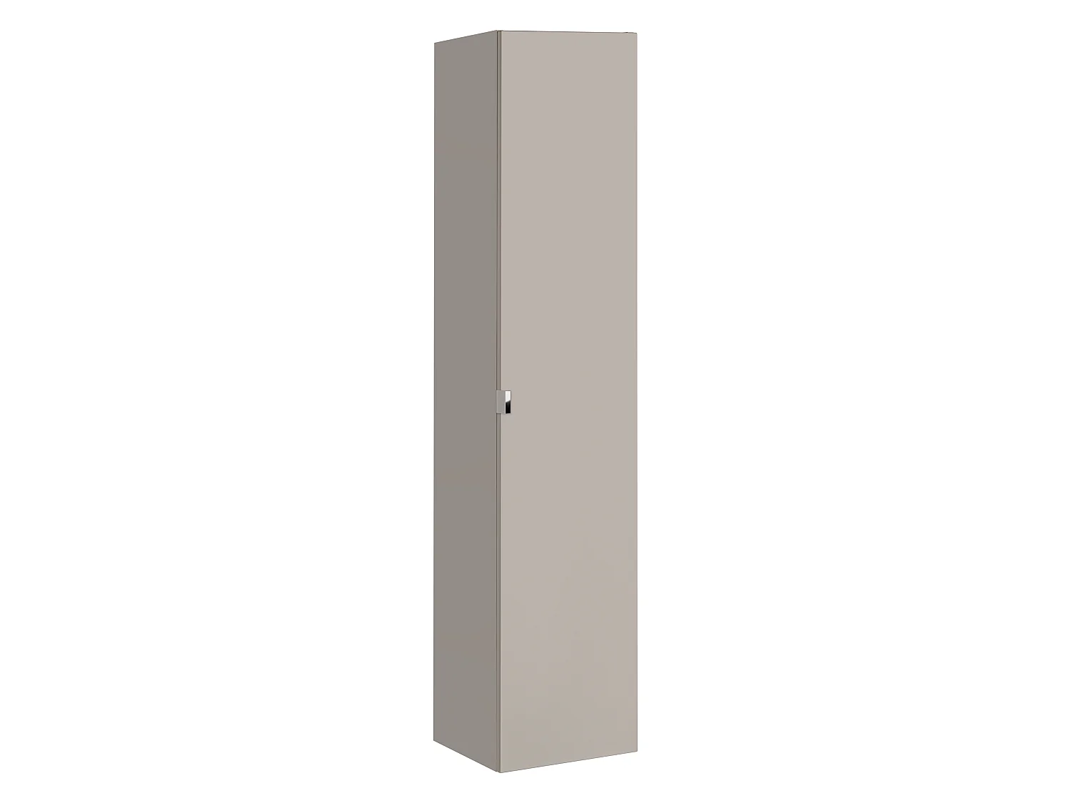 Ensemble de meubles Santa Fe Taupe 180 cm avec plan de toilette, 2 vasques à poser Smile, colonne haute et 2 armoires avec miroir