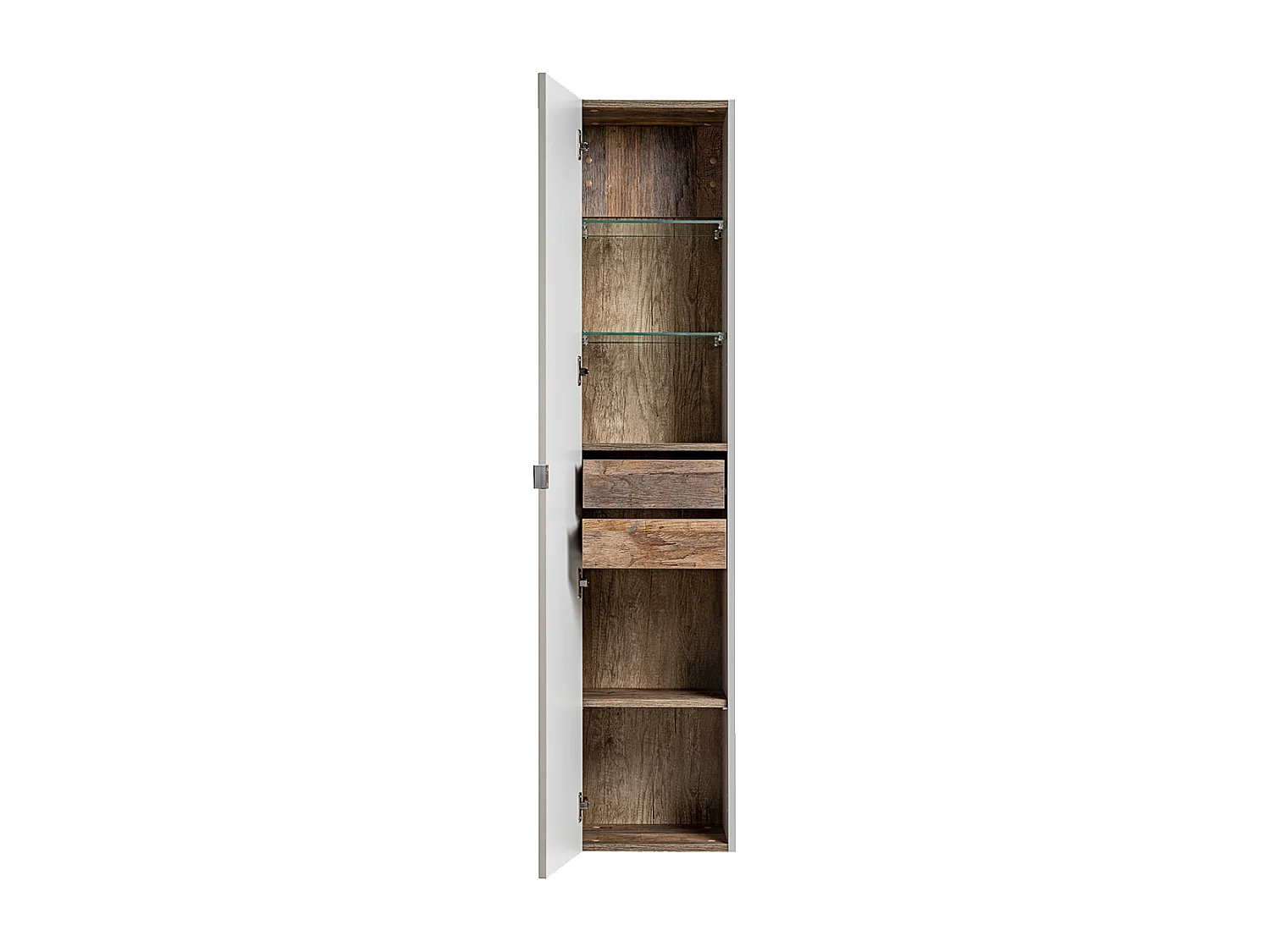 Ensemble meuble simple vasque 80cm 2 niches et colonne Éros Taupe