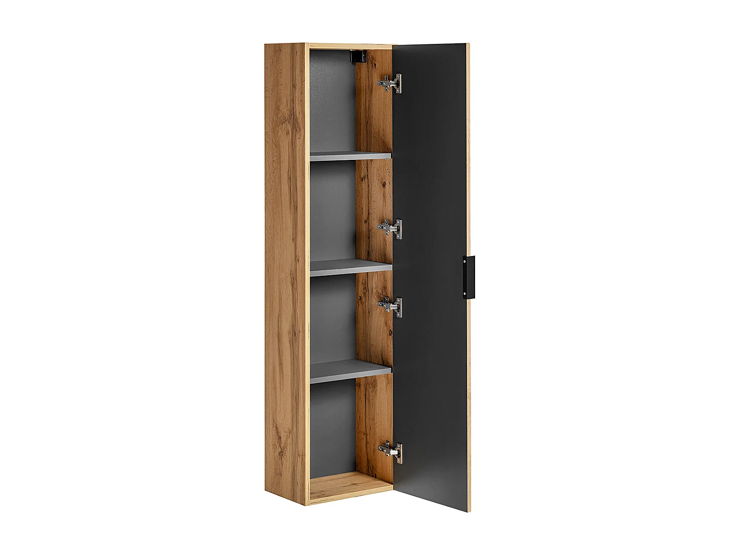Mobile lavabo doppio da incasso da 120 cm con specchi a LED e mobiletto in legno Adriel