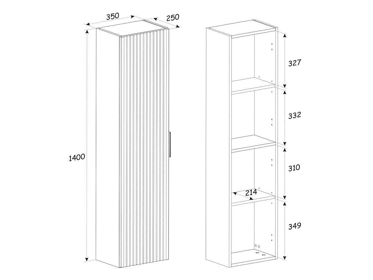 Ensemble meuble double vasque encastrée 120cm miroirs LED et colonne Gaia Bois et Noir