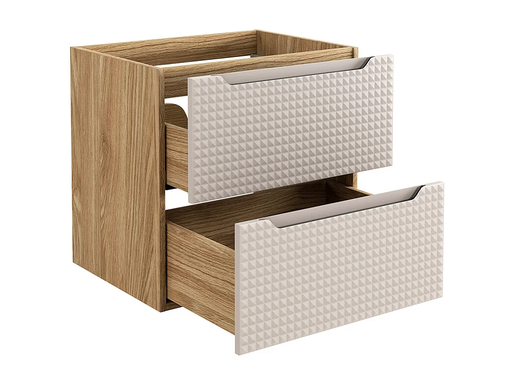 Tvättställsskåp 60cm och piedestal Mallory Beige och trä