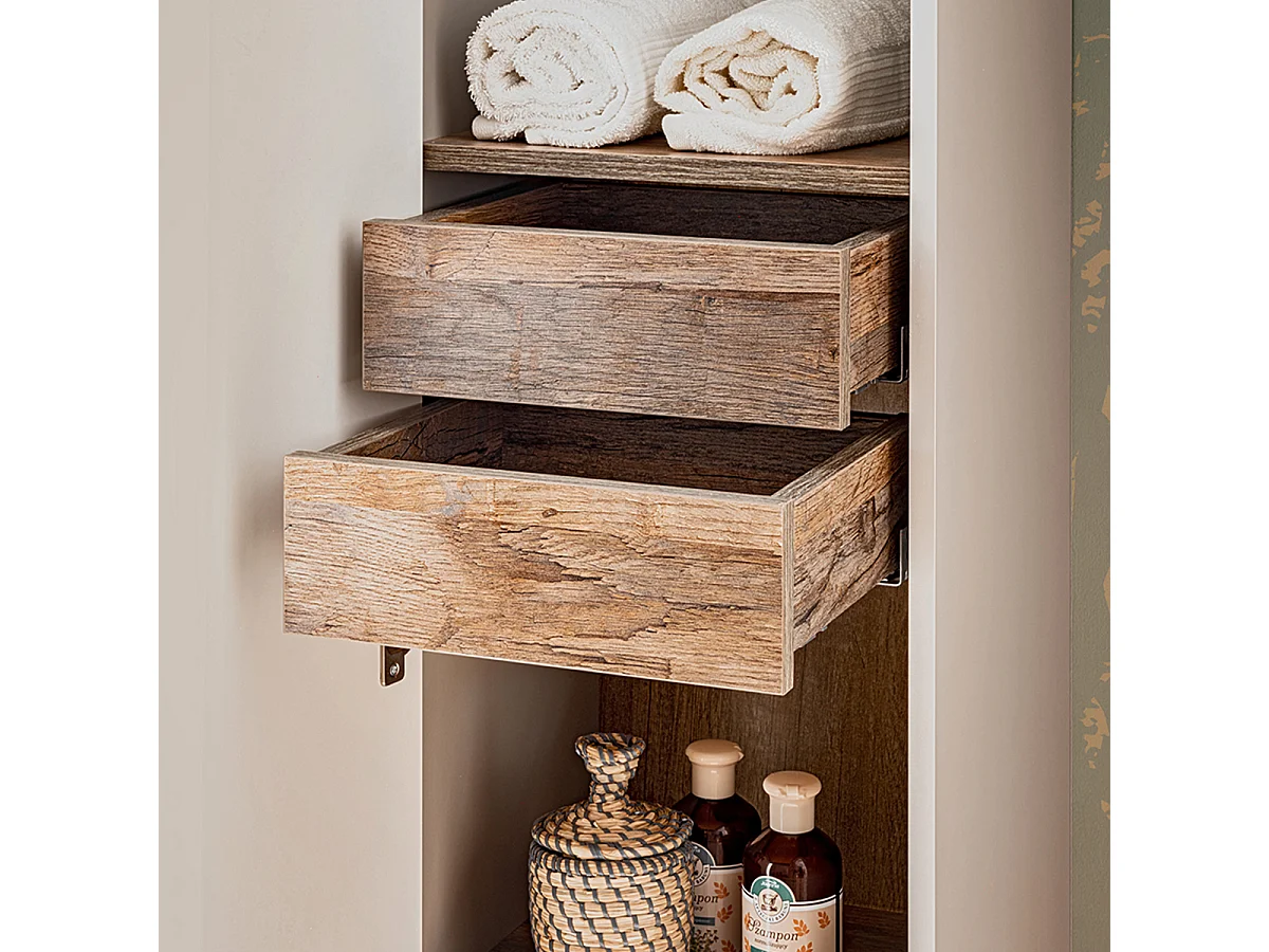 Ensemble meuble double vasque 120cm et colonne Éros Taupe