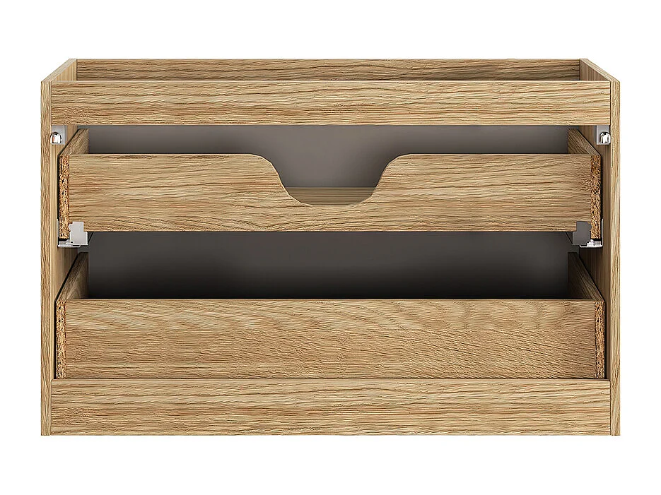Ensemble meuble simple vasque 90cm colonne et 3 armoires murales Mallory Beige et bois