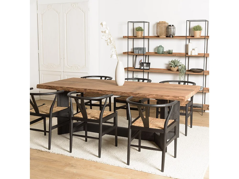 DANDY - Table à manger rect. 220x100cm bois pin recyclé