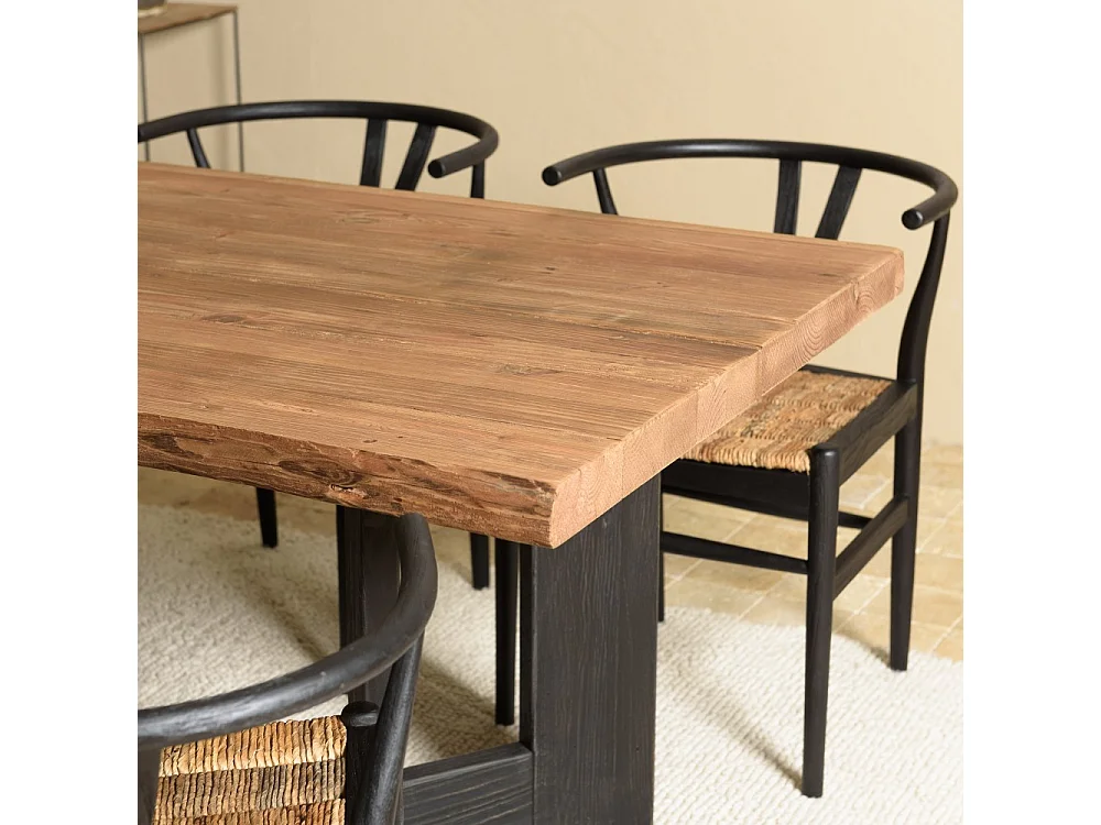 DANDY - Table à manger rect. 220x100cm bois pin recyclé