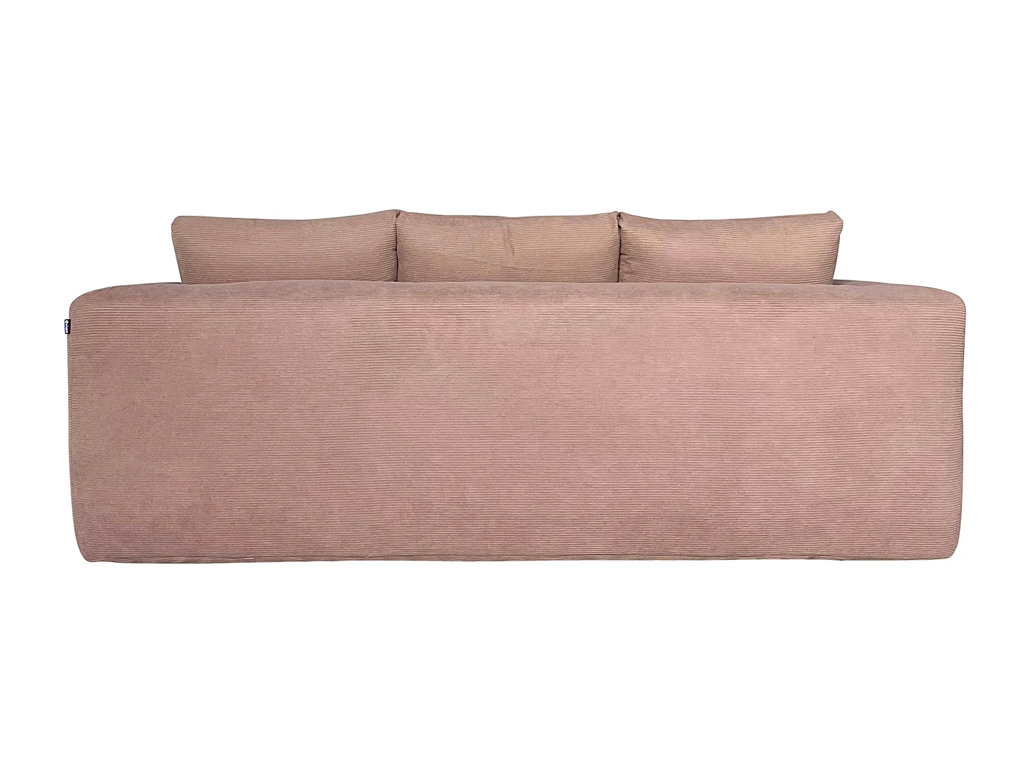 Canapé 3 places en tissu côtelé avec coussins rose L 200 cm