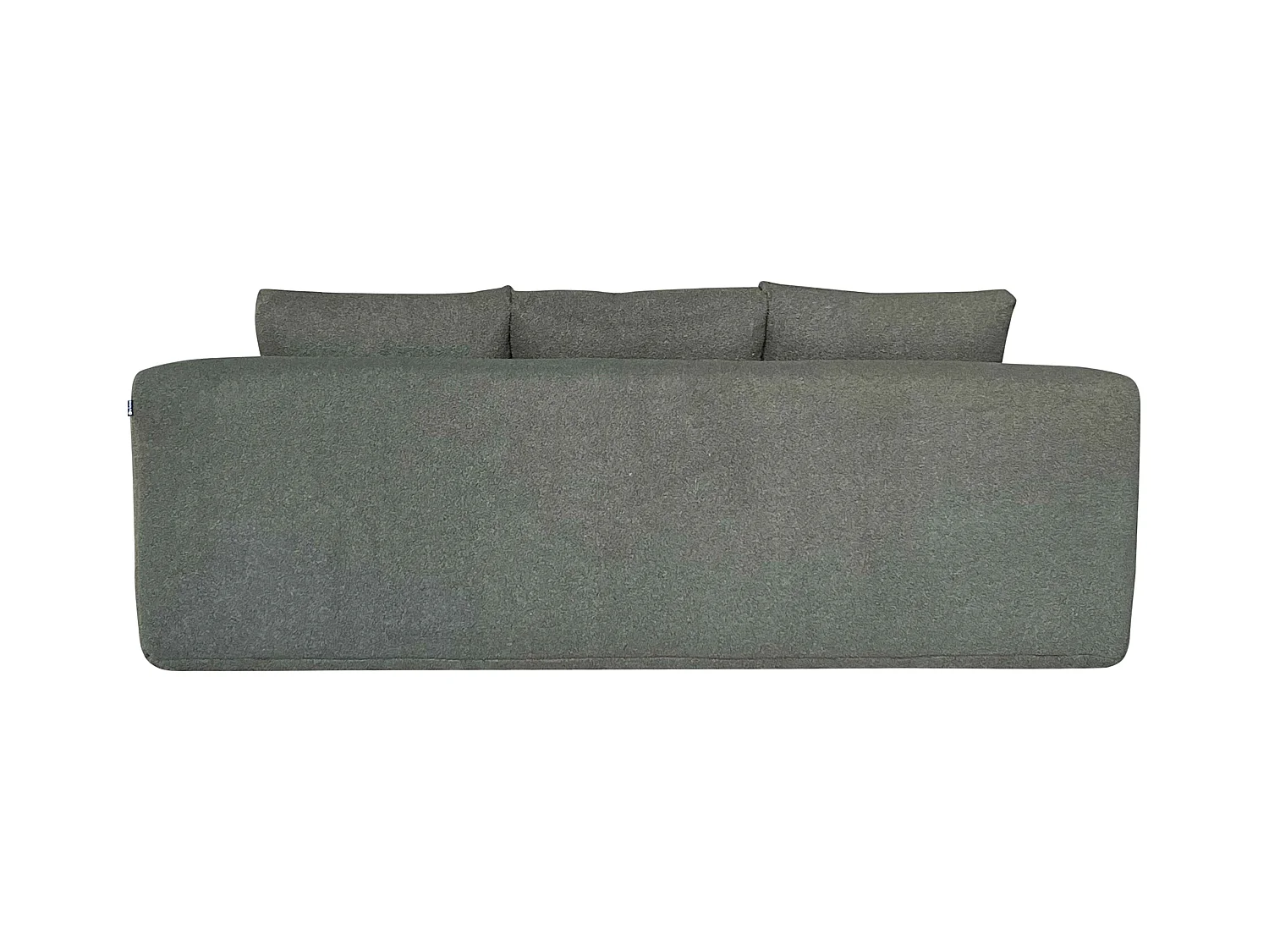 Canapé 3 places en tissu bouclette avec coussins vert