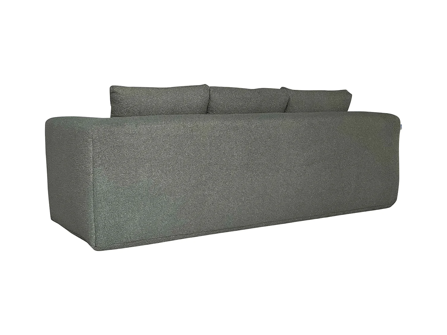 Canapé 3 places en tissu bouclette avec coussins vert