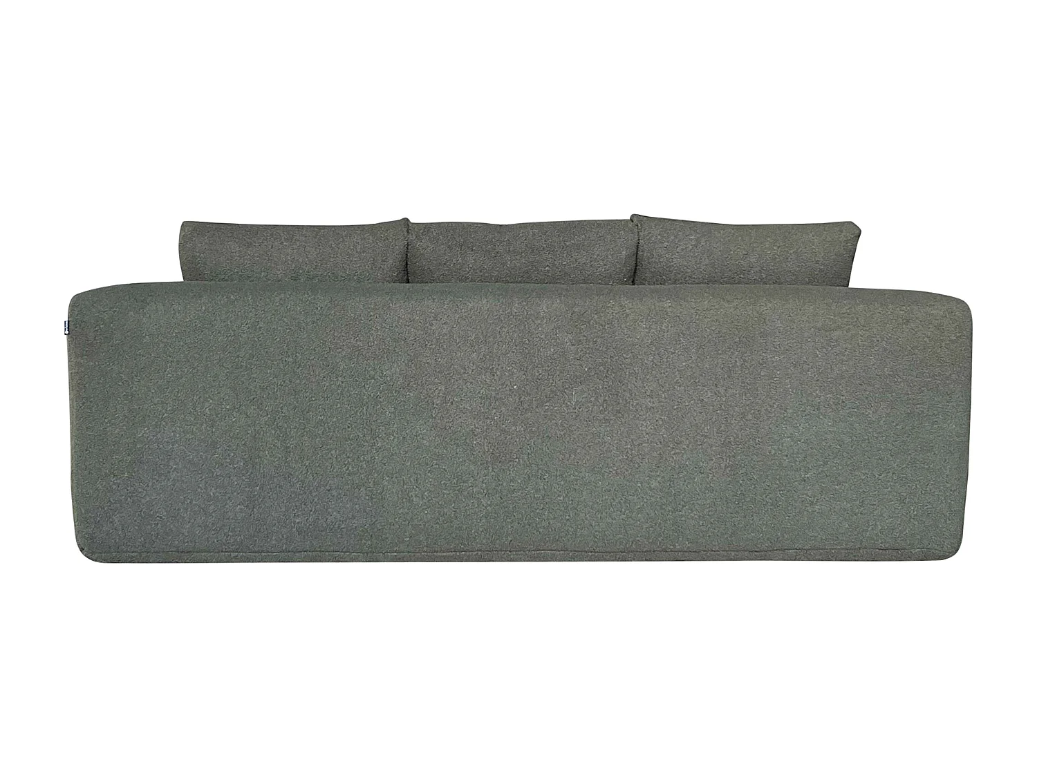 Canapé 3 places en tissu bouclette avec coussins vert L 200 cm