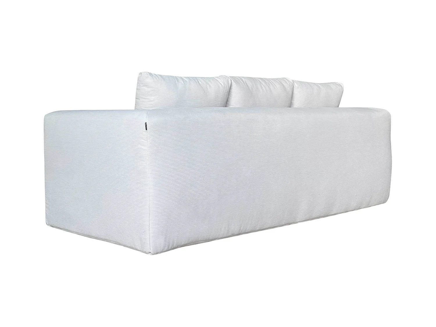 Canapé 3 places en tissu côtelé avec coussins écru