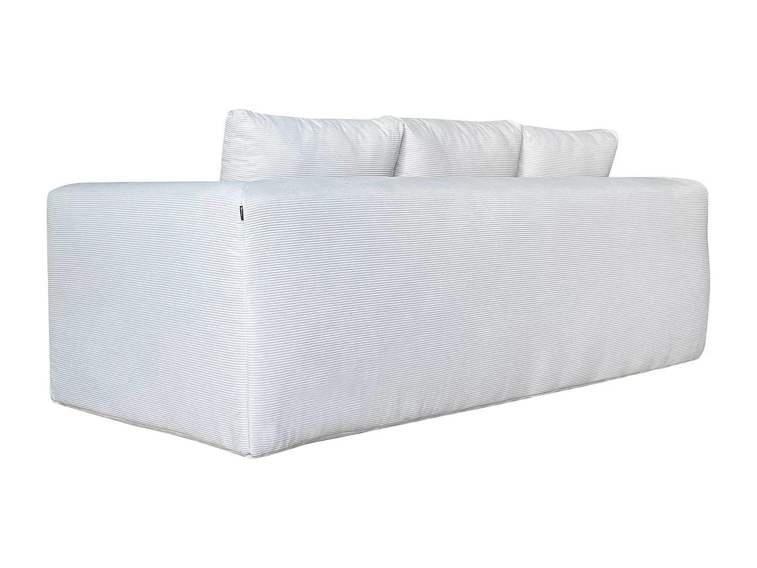 Canapé 3 places en tissu côtelé avec coussins écru L 200 cm