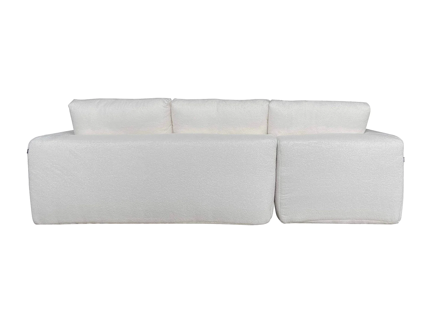 Canapé d'angle 4 places bouclette avec méridienne gauche écru L265 cm