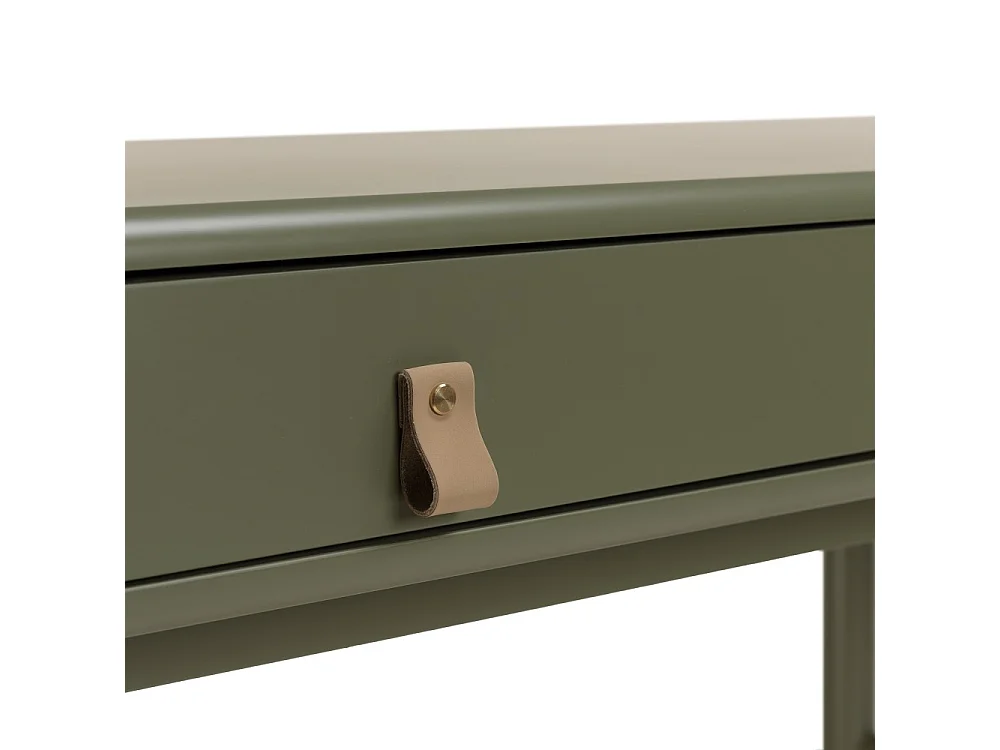 ETHAN - Bureau 2 tiroirs et 1 niche en bois naturel vert