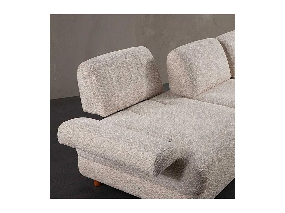 Canapé d'angle en crème tissu Nice L Angle à droite