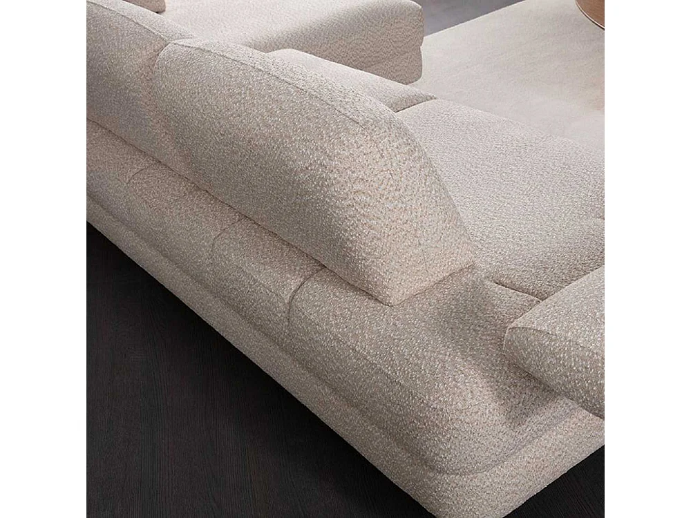 Canapé d'angle en crème tissu Nice L Angle à droite