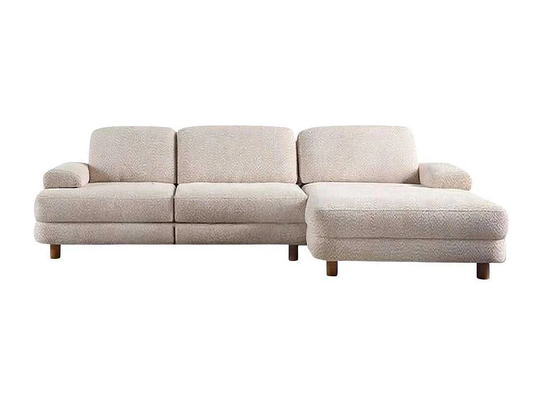 Canapé d'angle en crème tissu Nice L Angle à droite