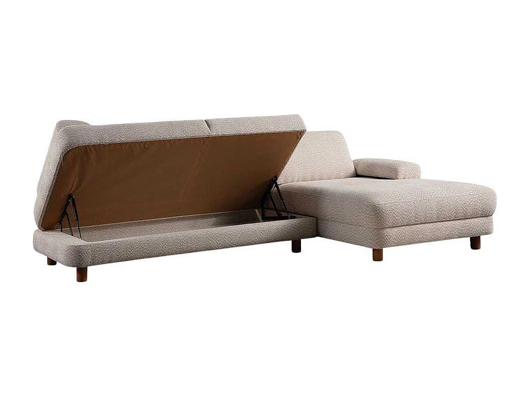 Canapé d'angle en crème tissu Nice L Angle à droite