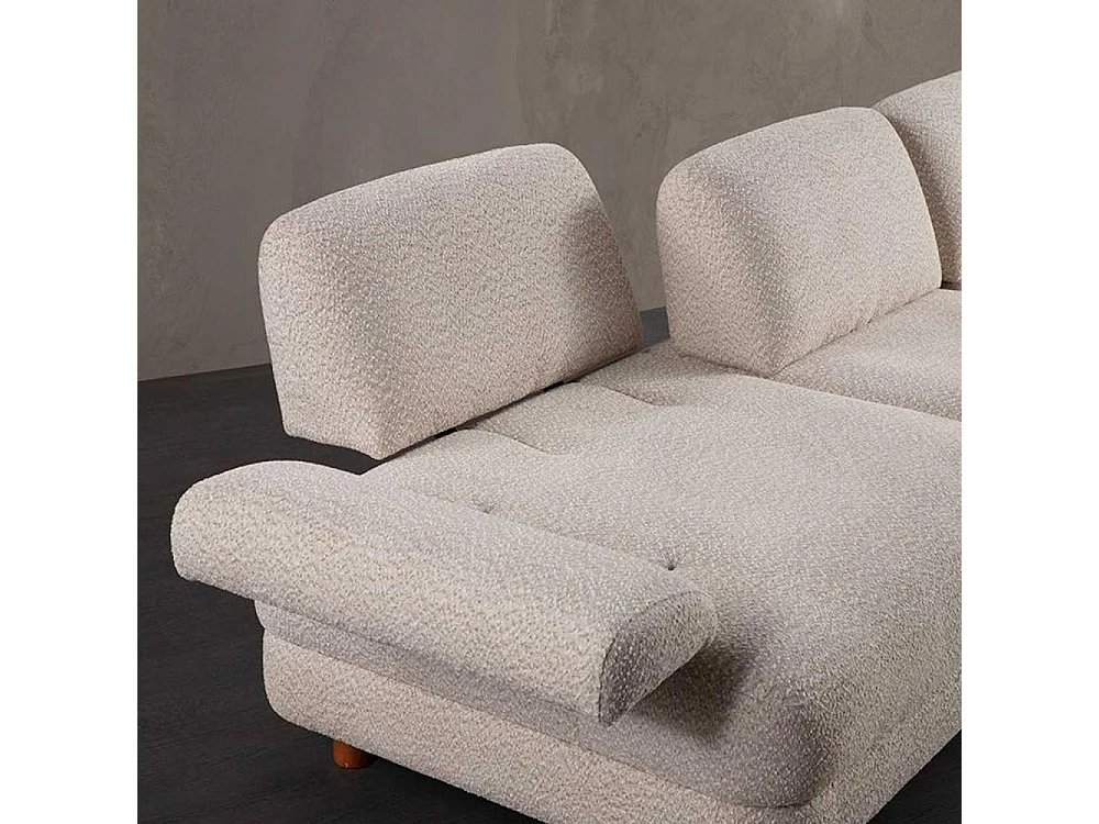 Canapé d'angle en crème tissu Nice L Angle à droite