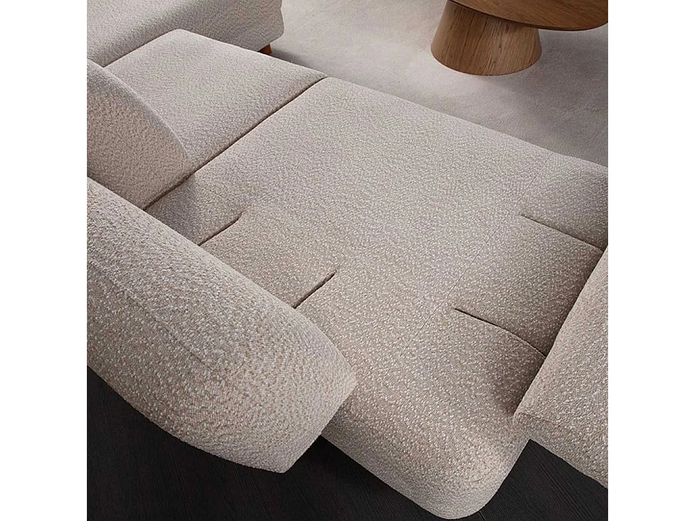 Canapé d'angle en crème tissu Nice L Angle à droite