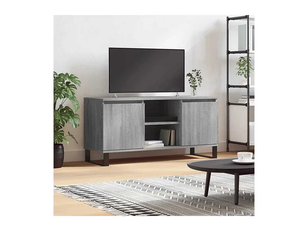 Meuble TV sonoma gris 104x35x50 cm bois d'ingénierie