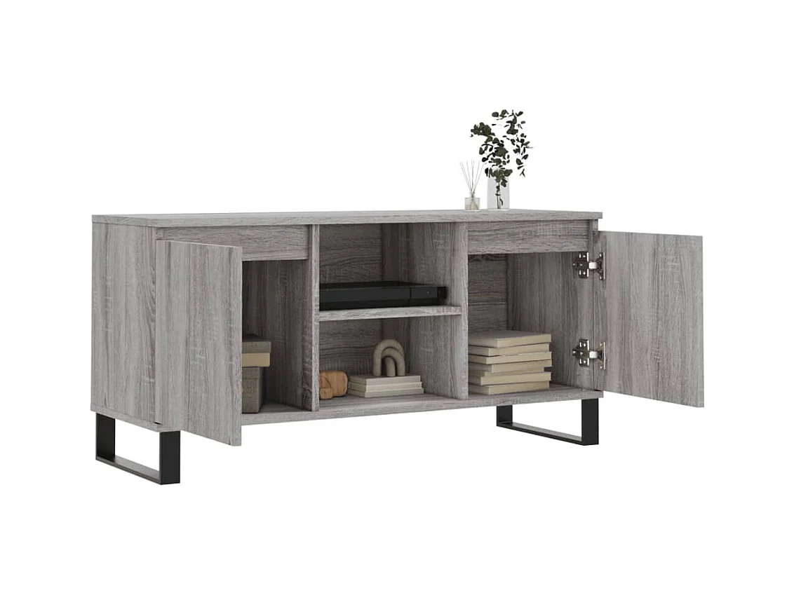 Meuble TV sonoma gris 104x35x50 cm bois d'ingénierie