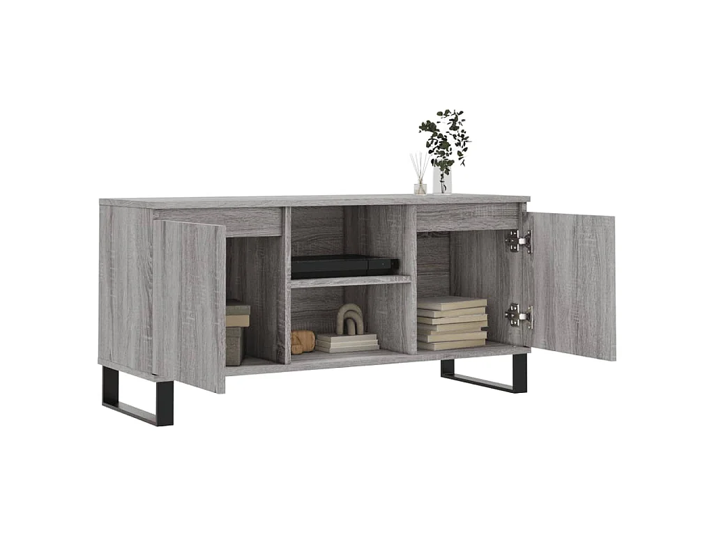 Mobile Porta TV Grigio Sonoma 104x35x50 cm in Legno Multistrato