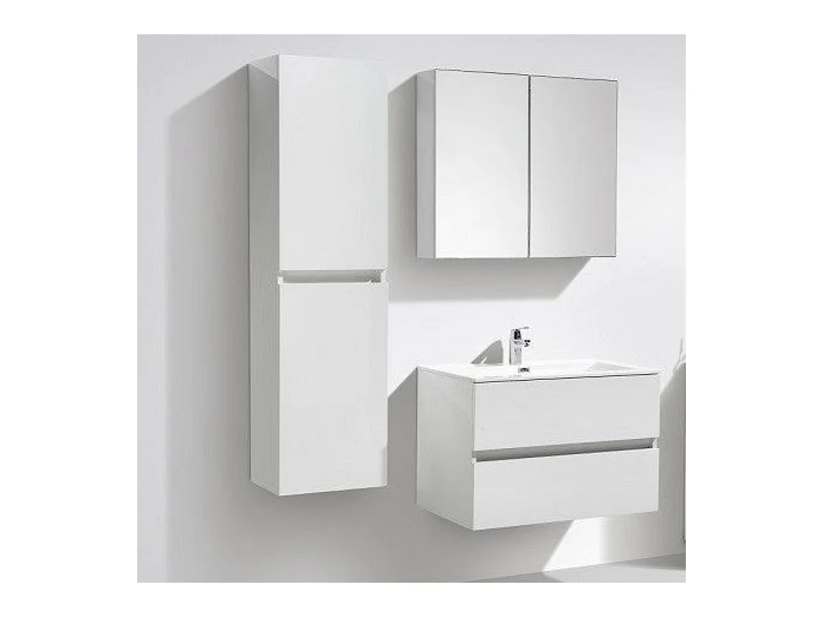 Ensemble de meubles salle de bain design SIENA largeur 80 cm blanc laqué Sans