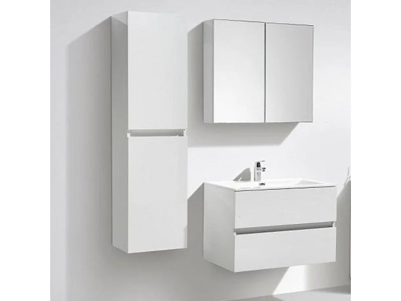 Ensemble de meubles salle de bain design SIENA largeur 60 cm blanc laqué Sans