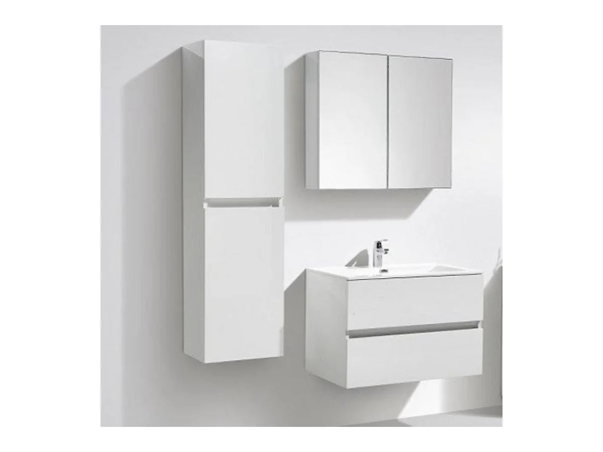 Ensemble de meubles salle de bain design SIENA largeur 60 cm blanc laqué Sans