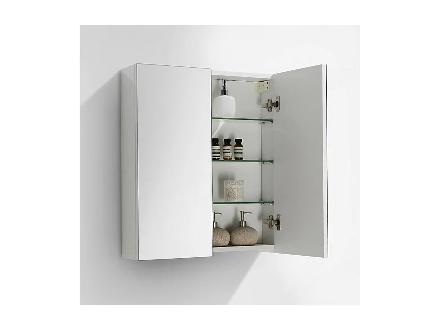 Ensemble de meubles salle de bain design SIENA largeur 60 cm blanc laqué Sans