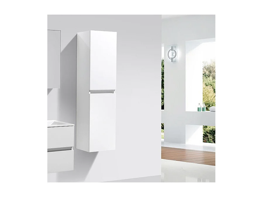 Ensemble de meubles salle de bain design SIENA largeur 60 cm blanc laqué Sans