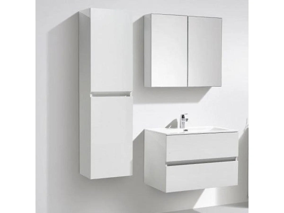 Ensemble de meubles salle de bain design SIENA largeur 60 cm blanc laqué Sans