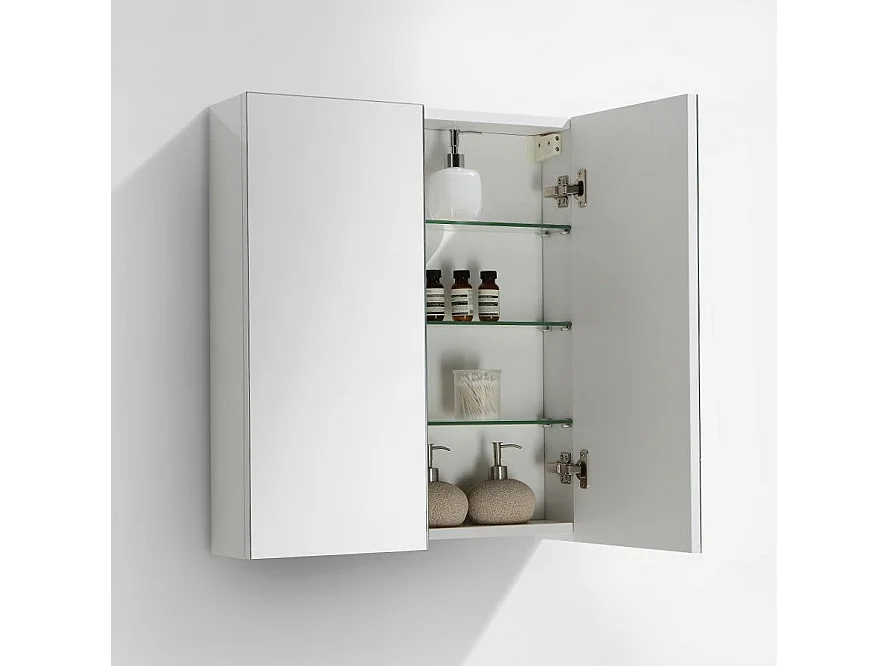 Ensemble de meubles salle de bain design SIENA largeur 60 cm blanc laqué Sans