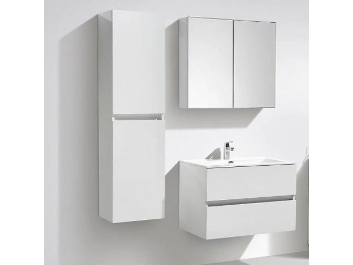 Ensemble de meubles salle de bain design SIENA largeur 60 cm blanc laqué Sans