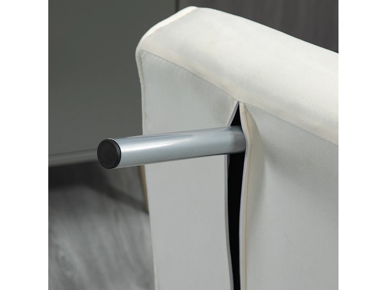 Sedia illuminata convertibile 3-en-1 pieghevole in poliestere con accoudoirs matelas pliant crema 65x69 cm