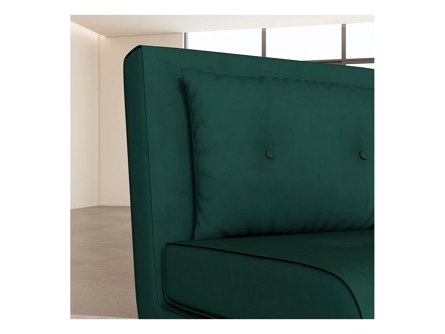 Sofá cama convertible 3 en 1 de terciopelo verde oscuro de 77 x 88 x 83 cm con cojín para invitados