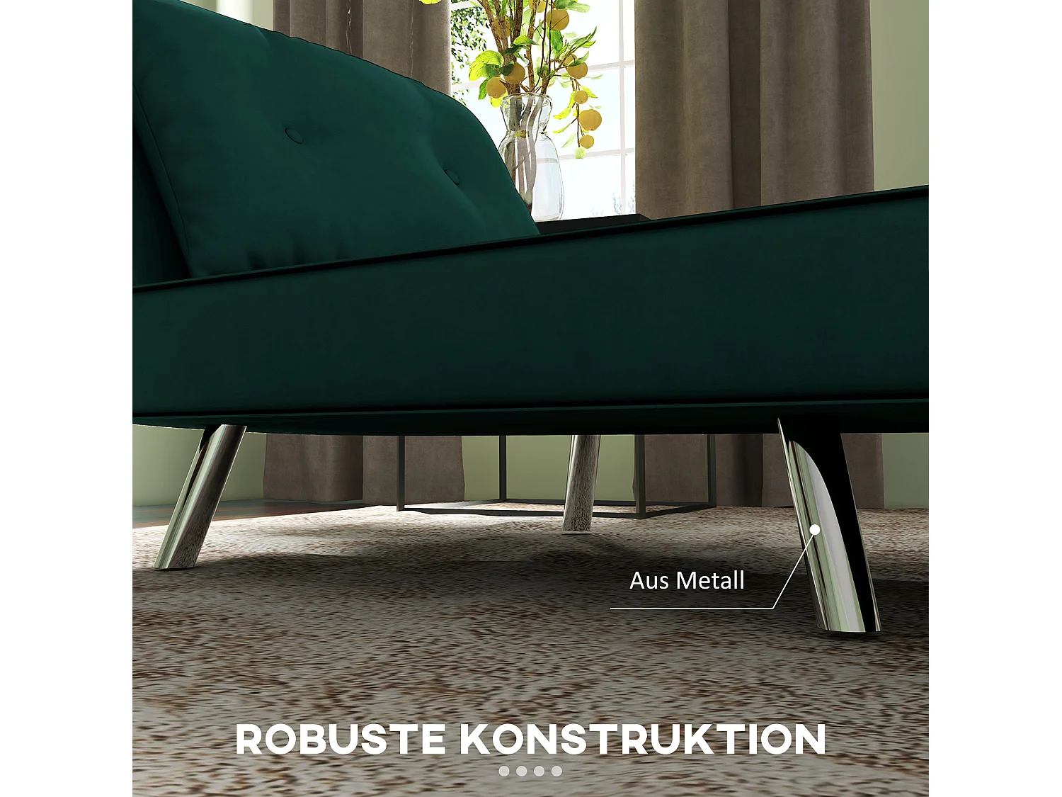 Sofá cama convertible 3 en 1 de terciopelo verde oscuro de 77 x 88 x 83 cm con cojín para invitados