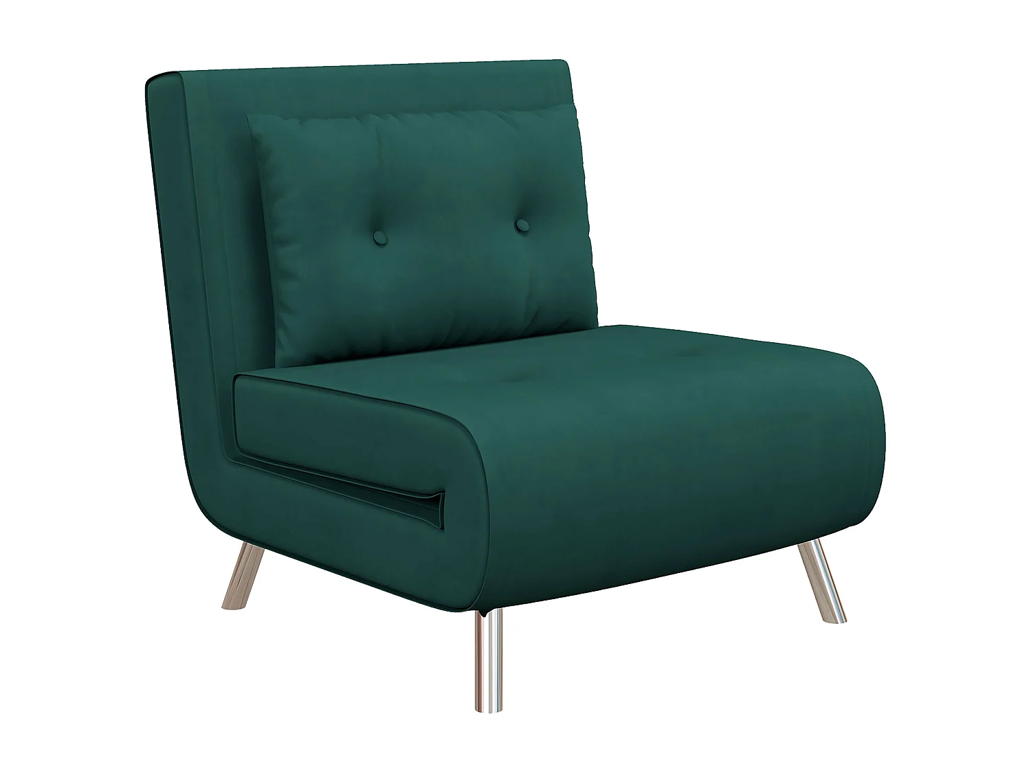 Sofá-cama conversível 3 em 1 em veludo verde escuro 77x88x83 cm com almofada para hóspedes