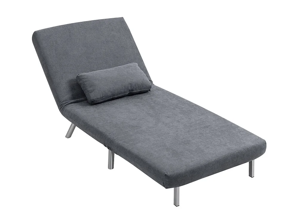 Poltrona conversível 2 em 1 com cama retrátil, poltrona relaxante de tecido, sala de estar e quarto, cinza escuro, 80 x 75 x 83 cm