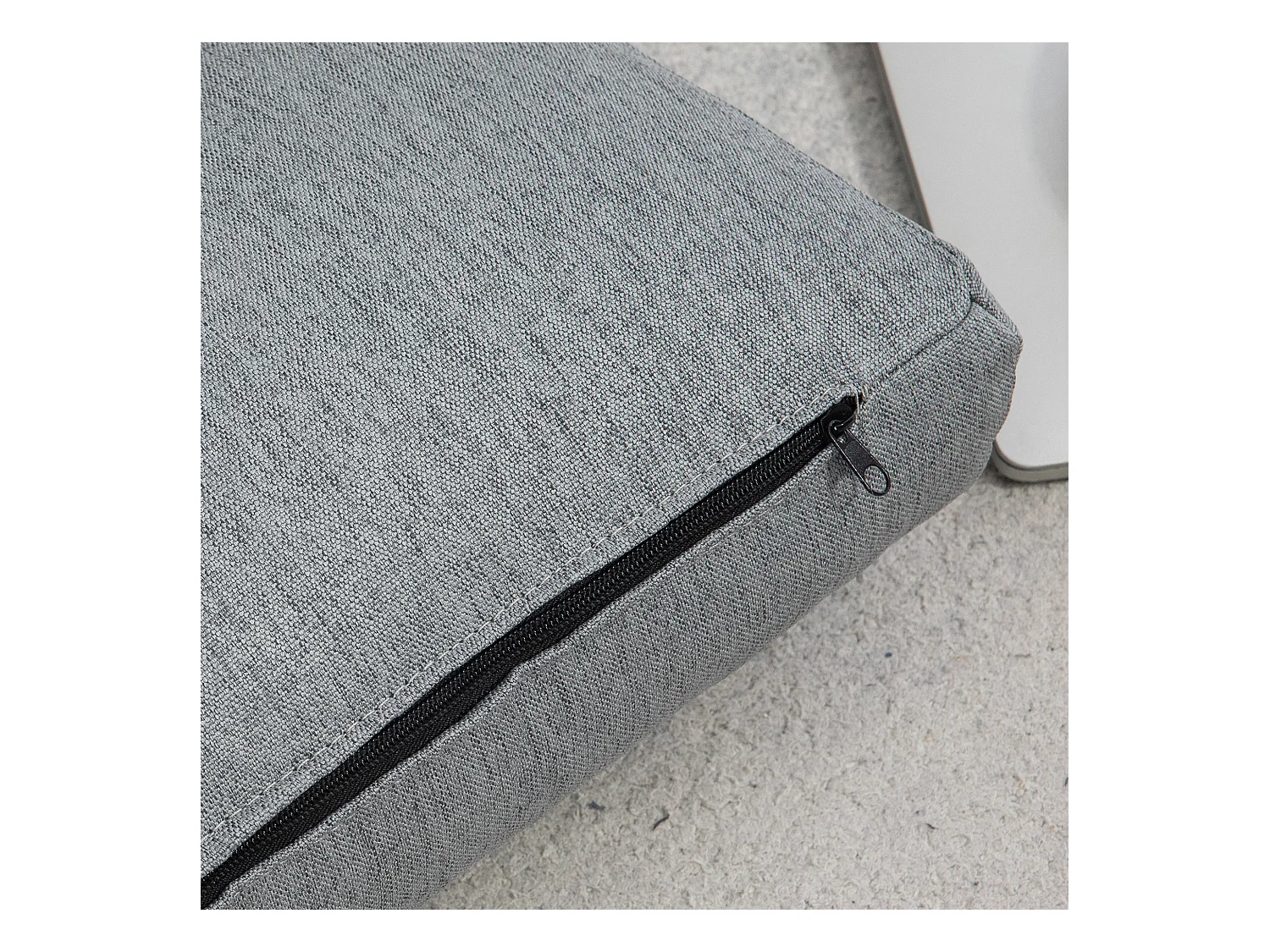 Sillón bajo plegable de lino gris con 6 posiciones, convertible en cama de salón 70x41x56 cm