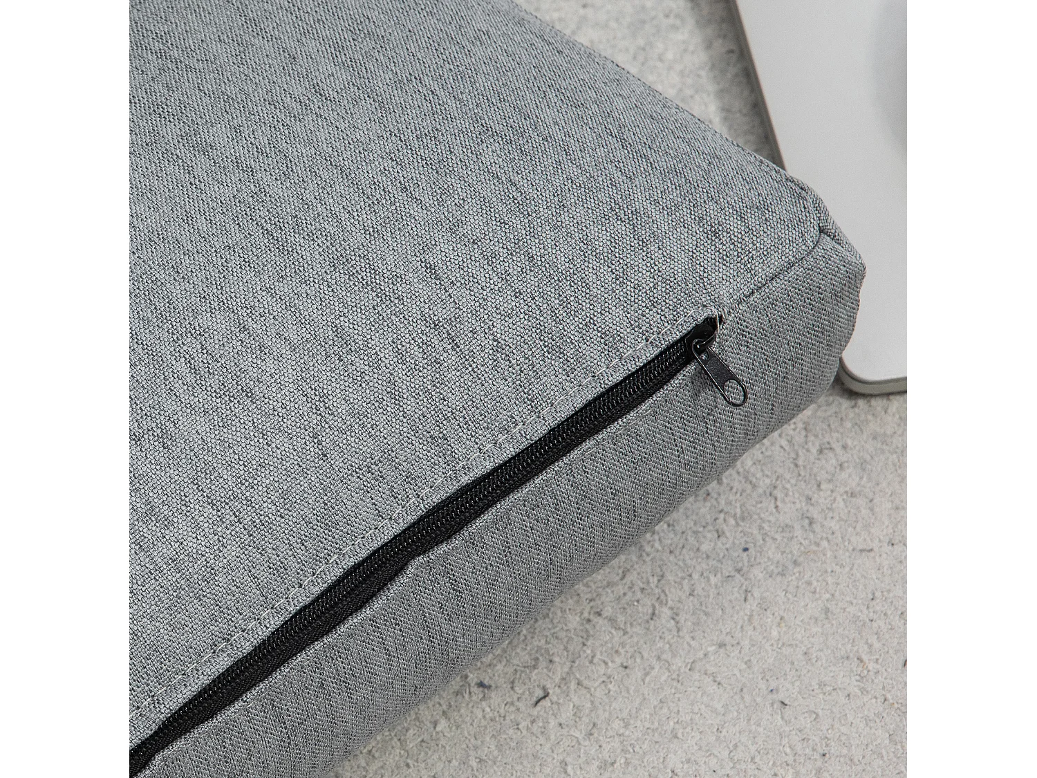 Sillón bajo plegable de lino gris con 6 posiciones, convertible en cama de salón 70x41x56 cm