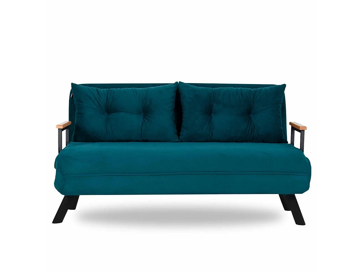 Canapé lit 2 places convertible en tissu avec pieds en métal L133 cm - SANDO