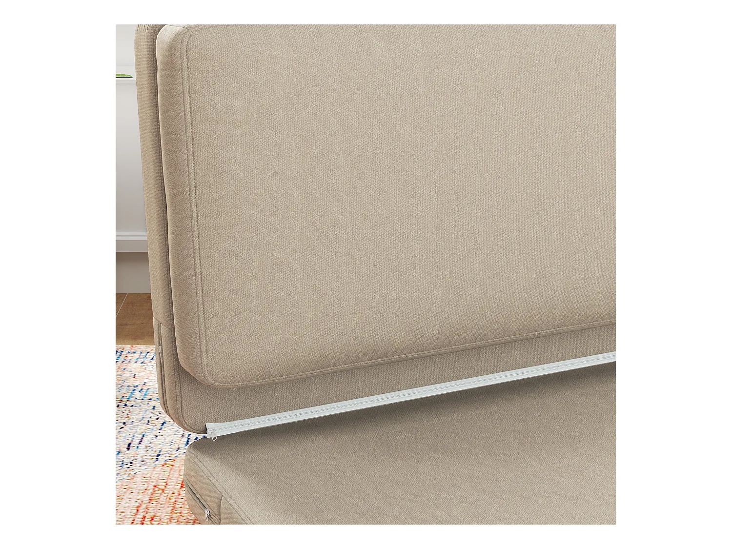 Sofá-cama conversível de veludo 3 em 1 Bodensofa estofado bege 240 kg