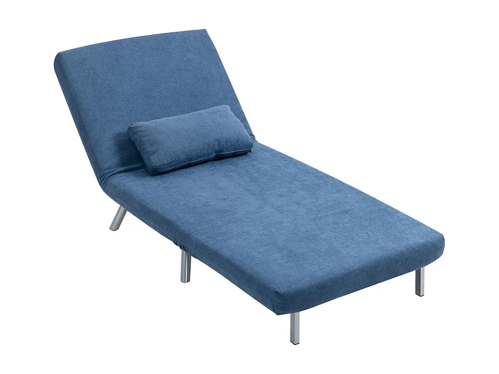 Polstersessel Conversível 2 em 1, Poltrona Relaxante com Cama Dobrável, Tecido, Sala de Estar e Quarto, Azul, 80 x 75 x 83 cm
