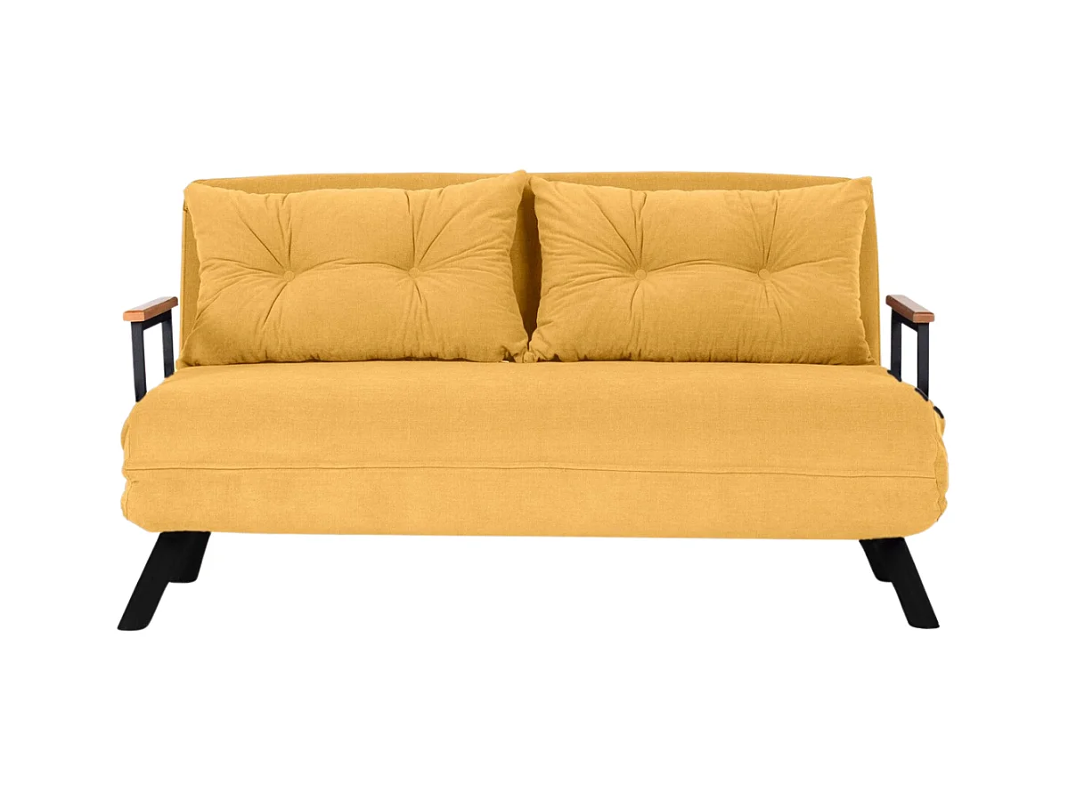Canapé lit 2 places convertible en tissu avec pieds en métal L133 cm - SANDO