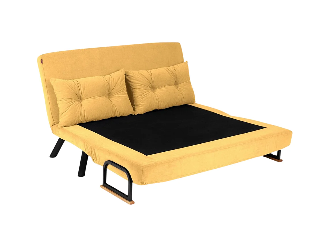 Canapé lit 2 places convertible en tissu avec pieds en métal L133 cm - SANDO